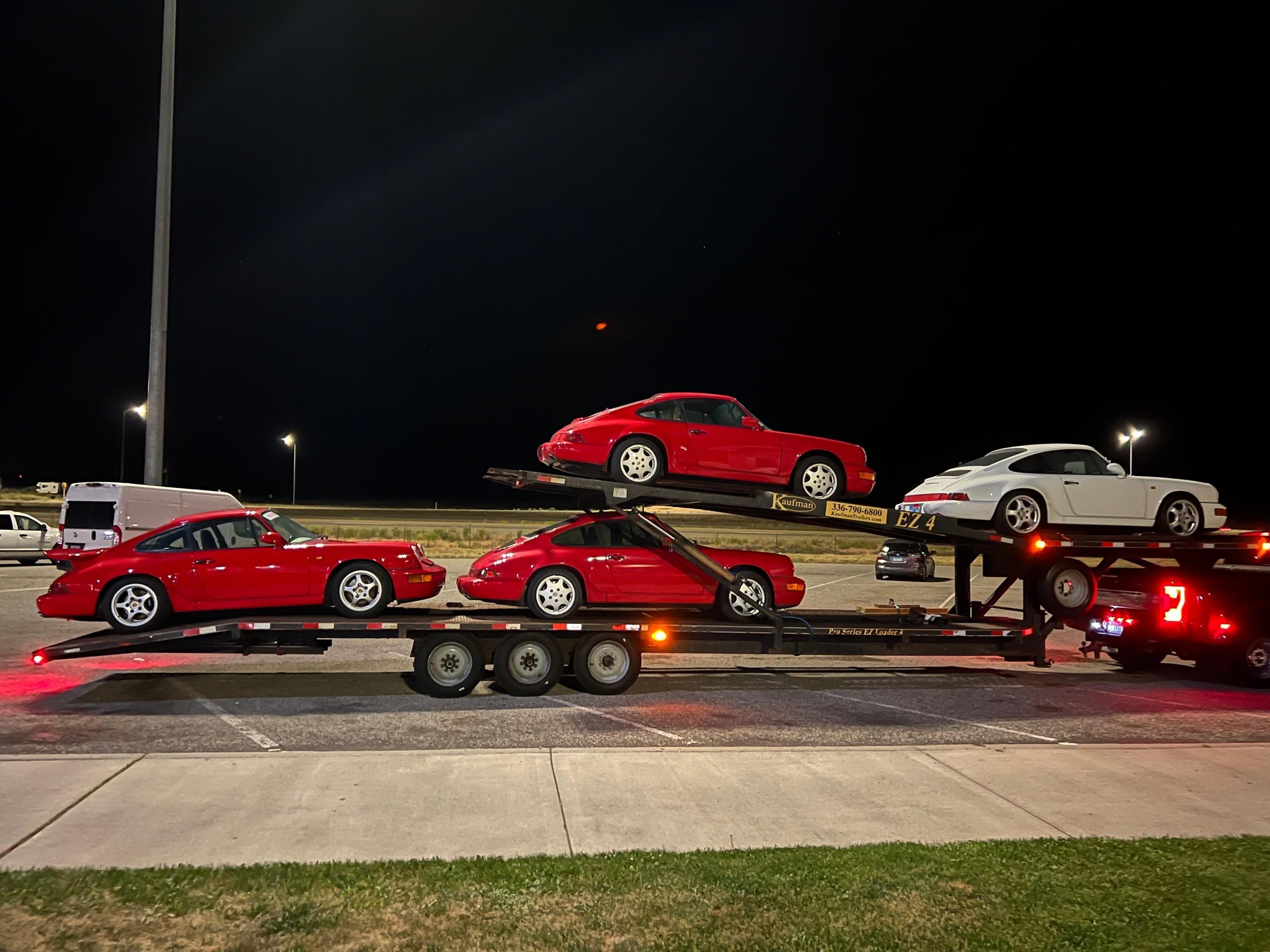 Open car trailer for vehicle transport